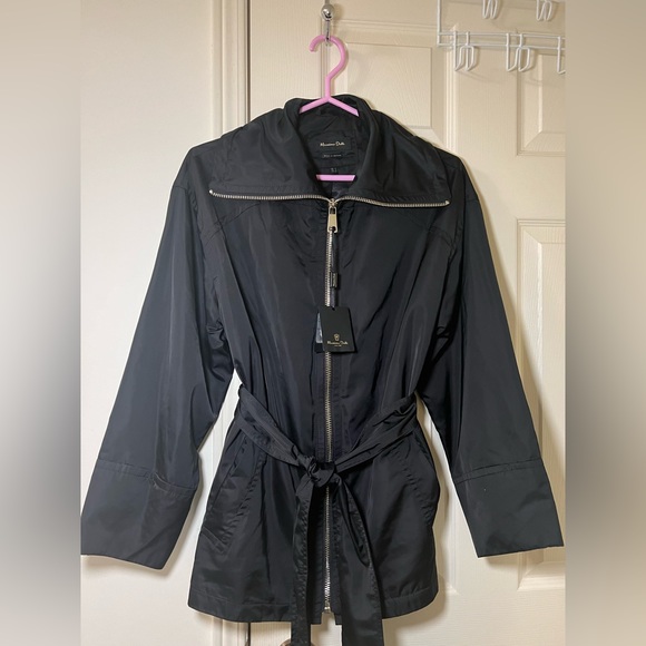 MASSIMO DUTTI Black Lightweight Dress Zip Jacket Size S-NWT - Picture 1 of 14